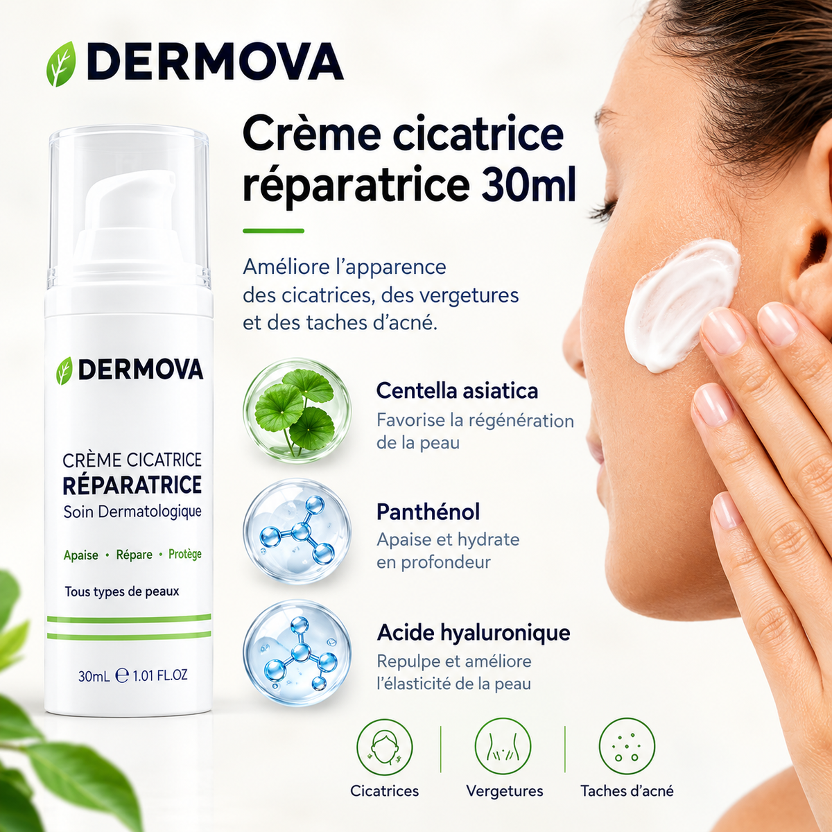 Dermova – Crème Cicatrice Réparatrice